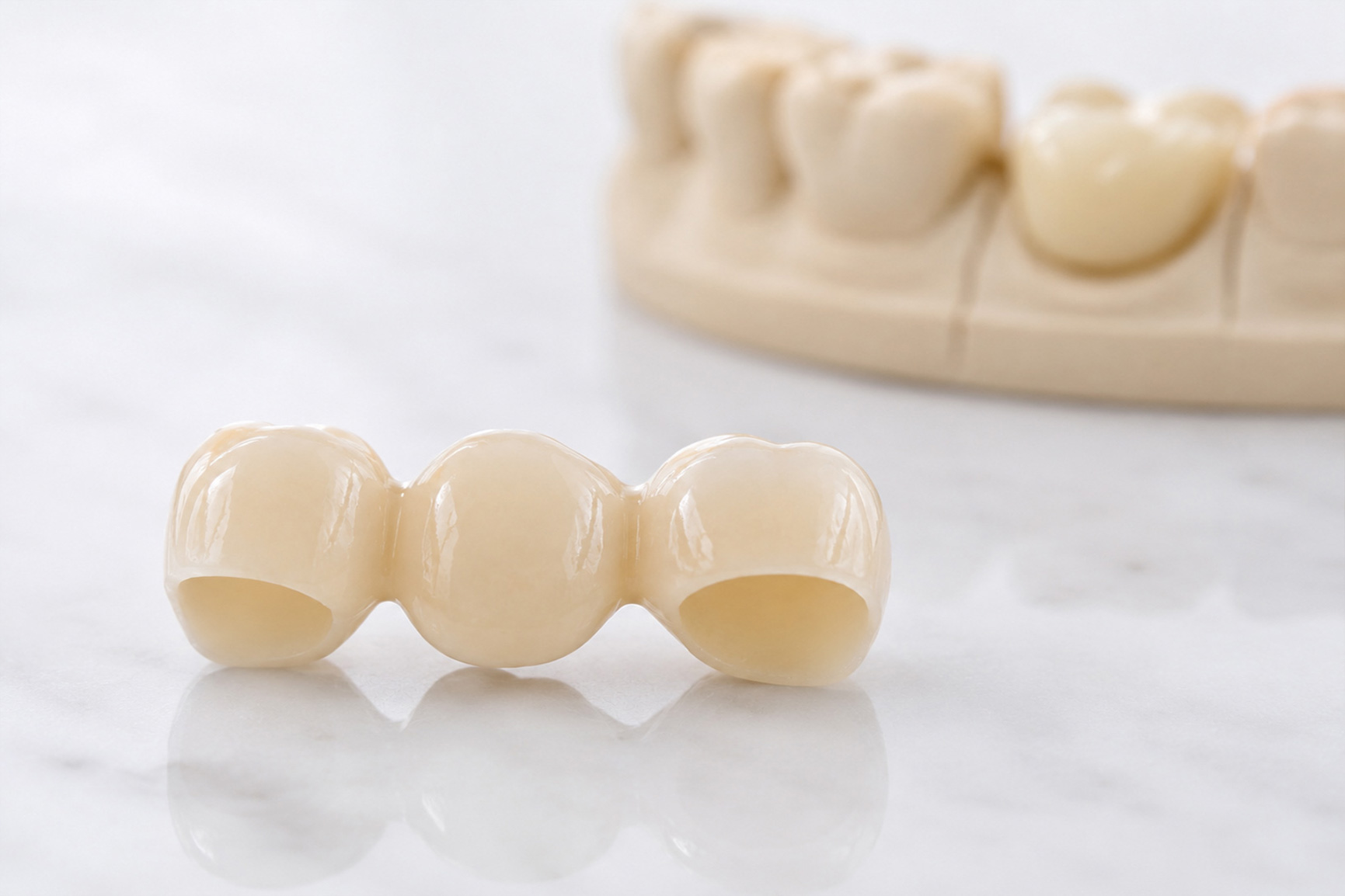 Dental bridge for replacing missing teeth