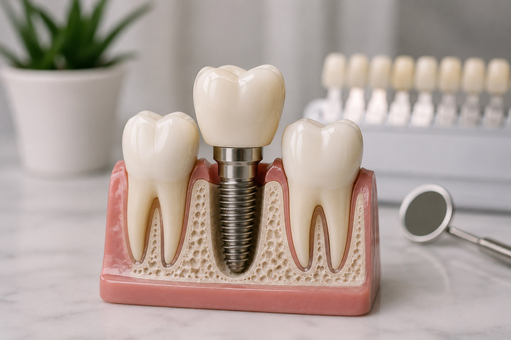 Dental implant crown for tooth replacement
