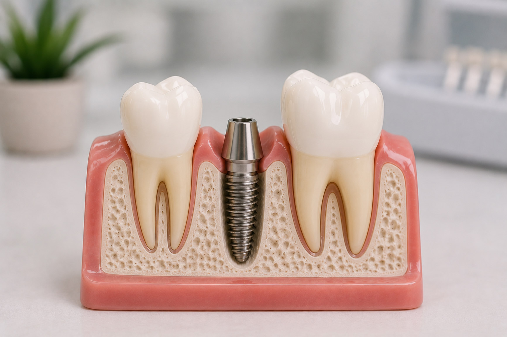 Missing tooth replacement with dental implants