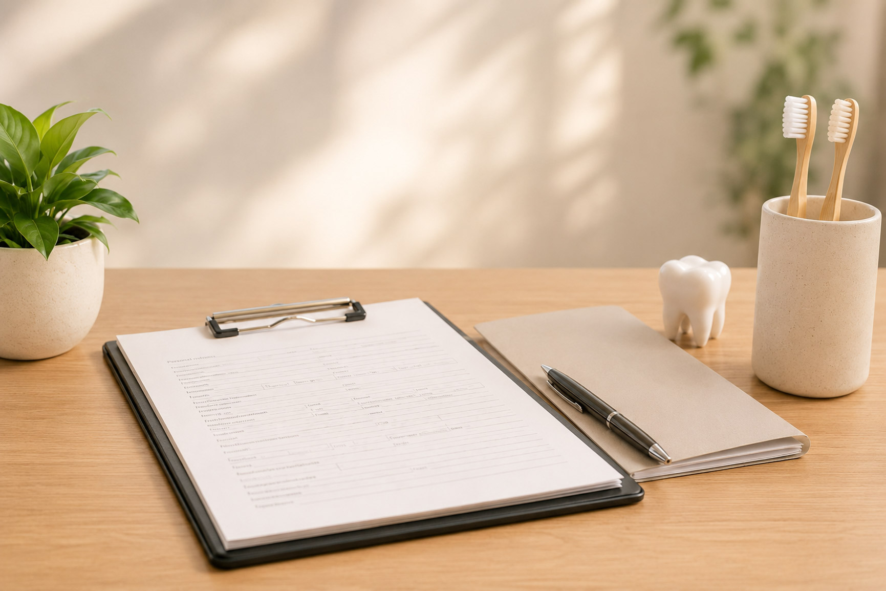 New patient information forms for a dental visit