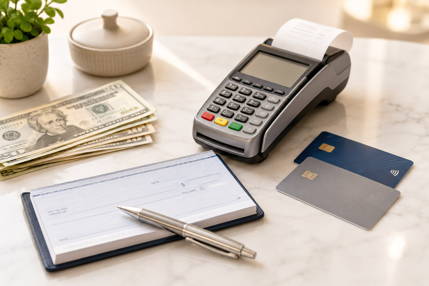 Dental payment options including cash check and cards
