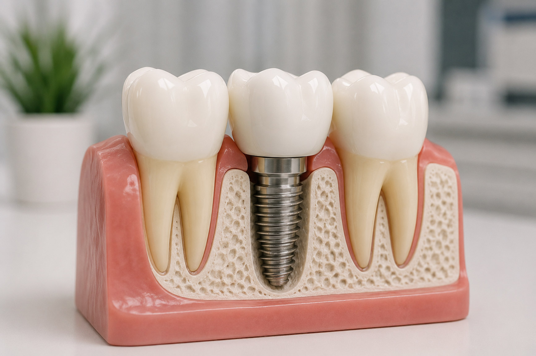 Single tooth dental implant replacement